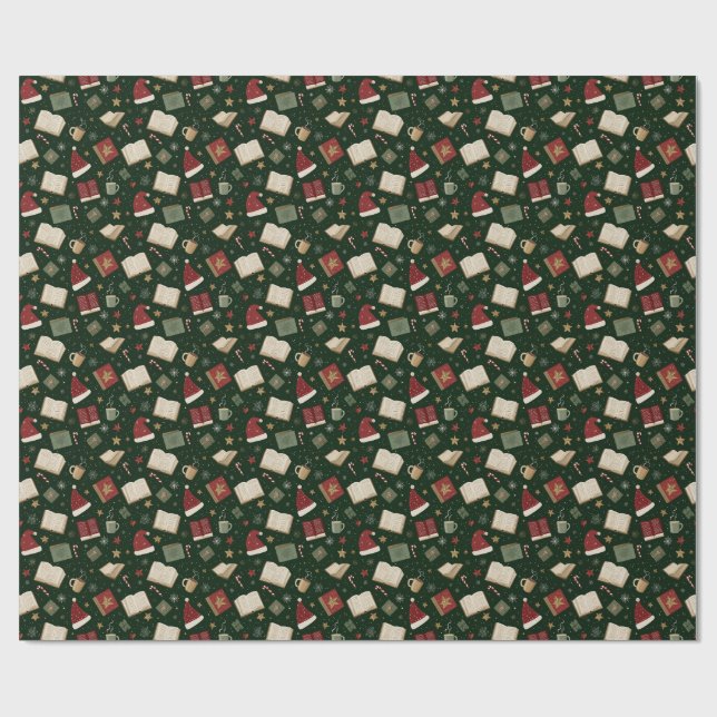 Christmas Book Lovers Traditional Wrapping Paper (Flat)