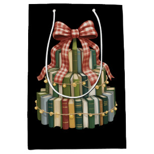 Christmas Book Tree Book Teacher Reading Bookish  Medium Gift Bag