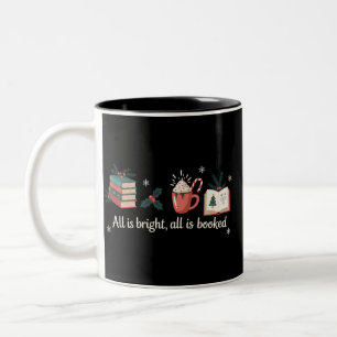 Christmas Books Book Lover Readers Holiday Teacher Two-Tone Coffee Mug