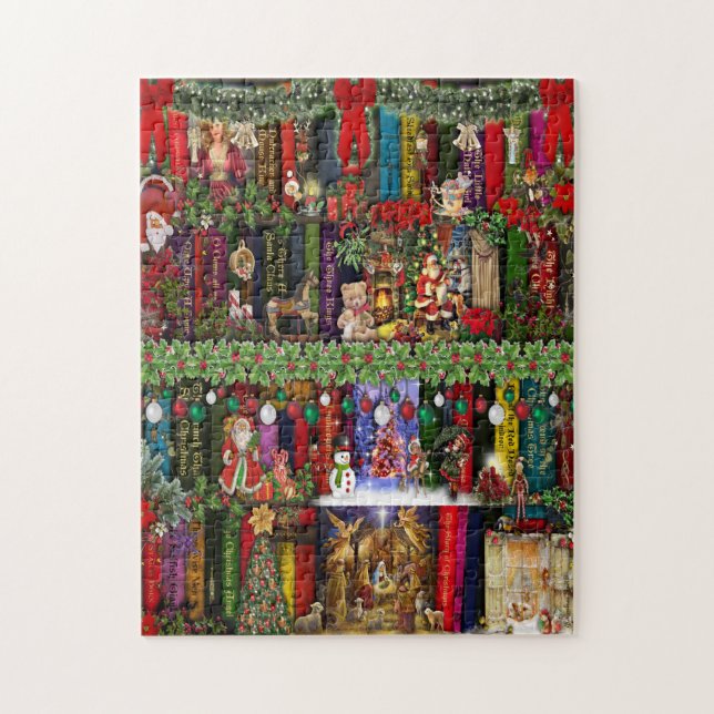 Christmas Bookshelf Jigsaw Puzzel Jigsaw Puzzle (Vertical)