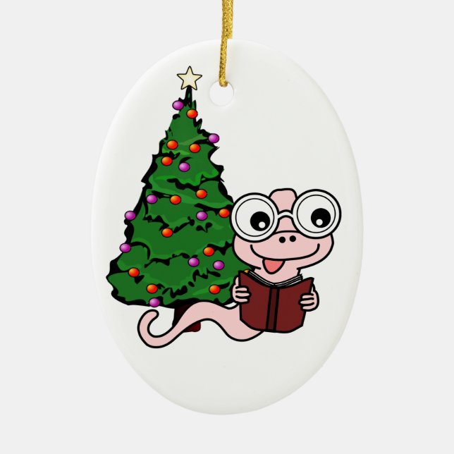 Christmas Bookworm Ornament (Front)