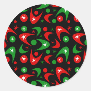 Christmas Boomerangs Classic Round Sticker