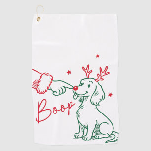 Christmas Boop Dachshund Dog Golf Towel