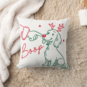 Christmas Boop Dachshund Dog Throw Pillow