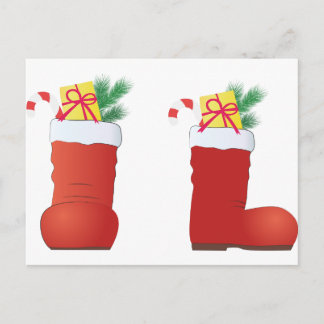 Christmas Boots Holiday Postcard