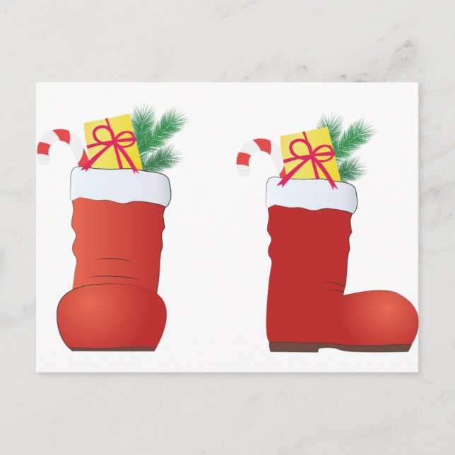 Christmas Boots Holiday Postcard (Front)