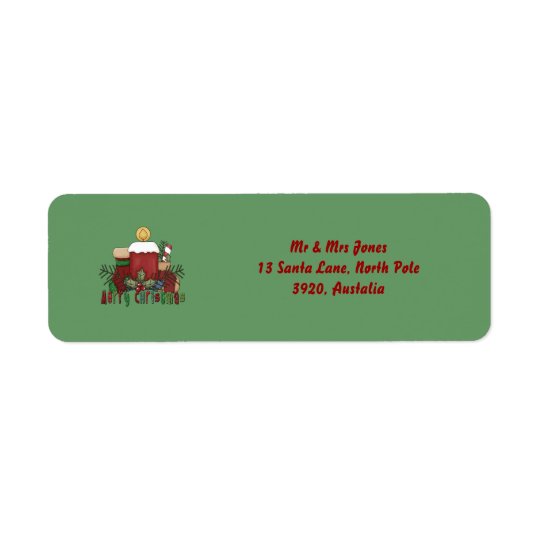 Christmas Boots, Return Address Label