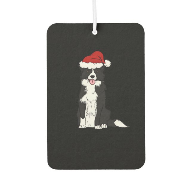 Christmas Border Collie Classic T-Shirt Air Freshener (Front)