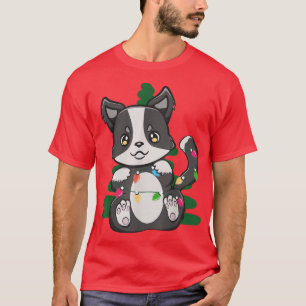 Christmas Border Collie Cute Santa Kawaii Japanese T-Shirt