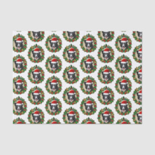 Christmas Border Collie dog tissue paper