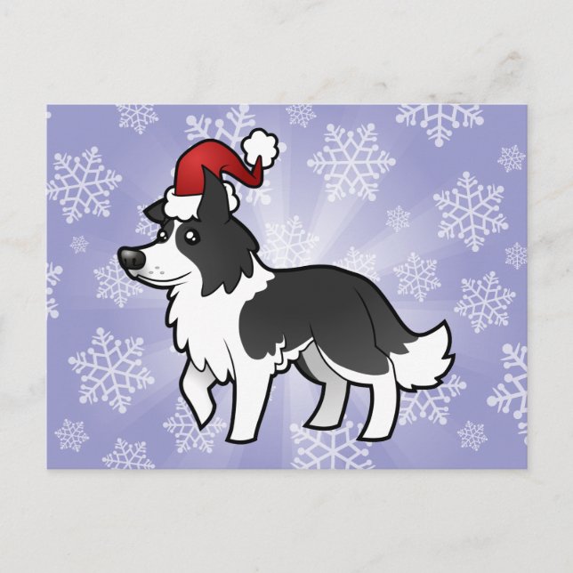 Christmas Border Collie Holiday Postcard (Front)