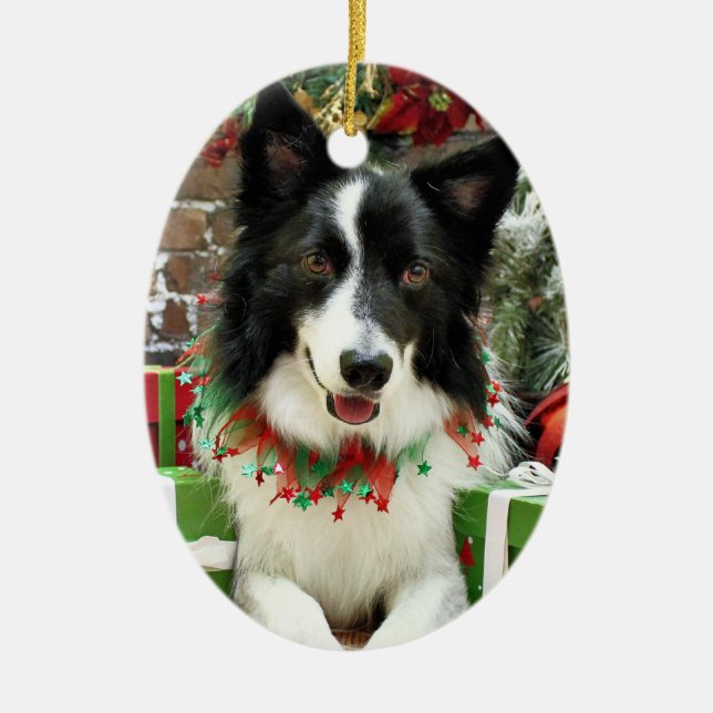 Christmas - Border Collie - Jessup Ceramic Ornament (Front)