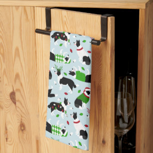 Christmas Border Collie Kitchen Towel