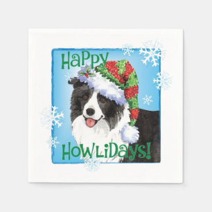 Christmas Border Collie Napkin