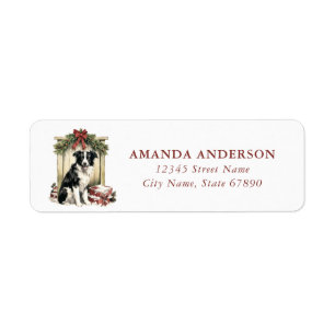 Christmas Border Collie Return Address Labels
