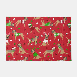 Christmas Border Terrier Doormat