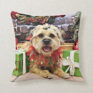 Christmas - Border Terrier - Reagan Throw Pillow