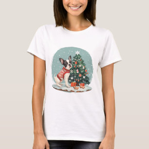Christmas Boston Terrier Dog T-Shirt