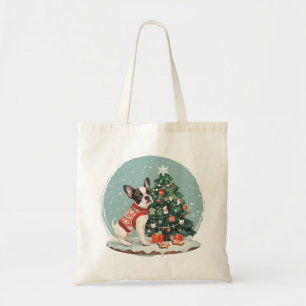Christmas Boston Terrier Dog Tote Bag
