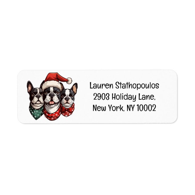 Christmas Boston Terrier Dogs (Front)