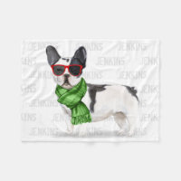 Christmas Boston Terrier Pup with Dog's Name