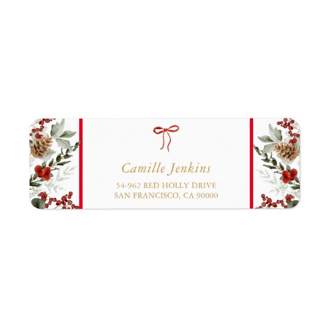 Christmas Botanical Baby Shower Address (Front)