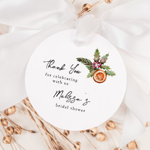 Christmas Botanical Bridal Shower Favour Tags