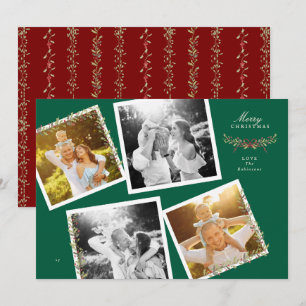 christmas botanical collage Vintage photo snapshot Holiday Card
