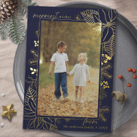 Christmas Botanical | Photo Navy Blue and Gold