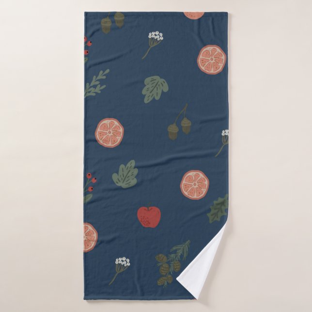 Christmas botanical seamless vintage beautiful pat bath towel (Bath Towel)