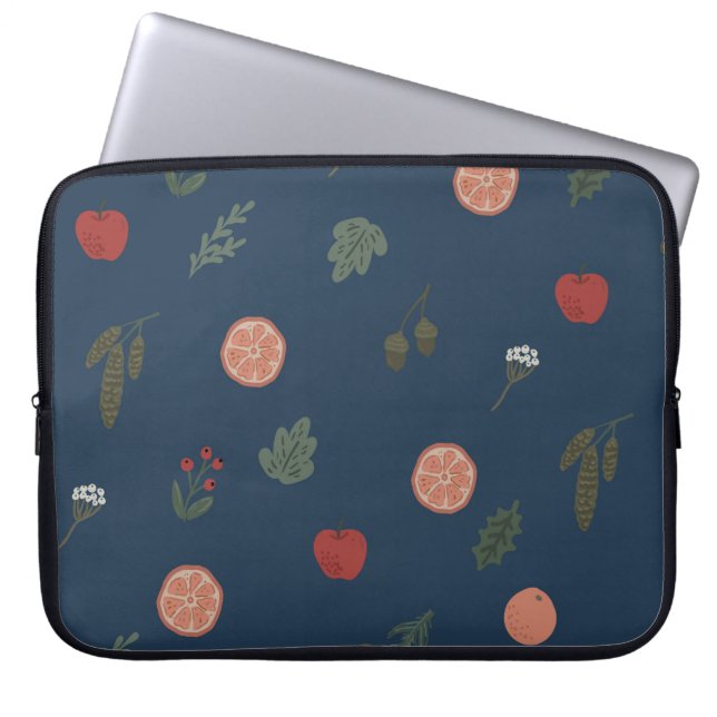 Christmas botanical seamless vintage beautiful pat laptop sleeve (Front)
