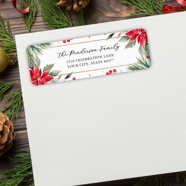 Christmas Botanicals Red Poinsettia Flowers Custom (Creator Uploaded)