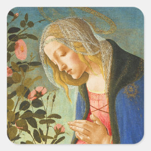 Christmas Botticelli Madonna and Child  Square Sticker