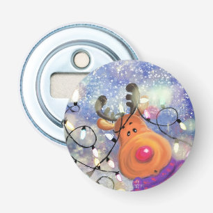 Christmas Bottle Opener Gift with Happy Reindeer