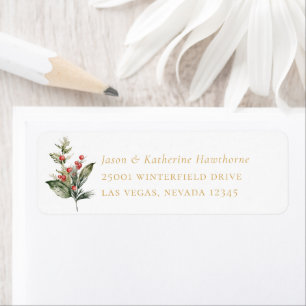 Christmas Boughs Holiday Return Address