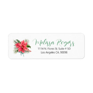 Christmas Bouquet Poinsettia Custom Calligraphy
