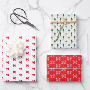 Christmas Bow Coquette  Wrapping Paper Sheet