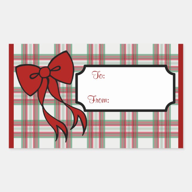 Christmas Bow Gift Tag Stickers (Front)