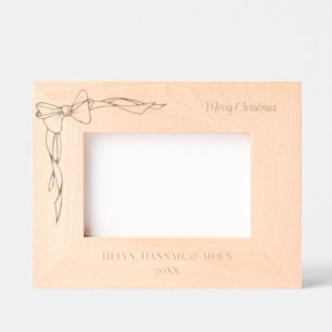 CHRISTMAS BOW PERSONALIZED  PICTURE ETCHED FRAMES