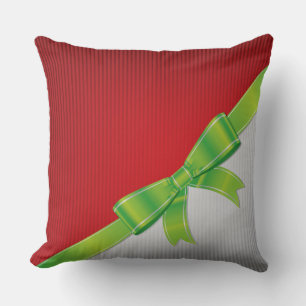 Christmas bow throw pillow