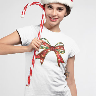 Christmas Bow Tie With Lights Noel Season T-Shirt