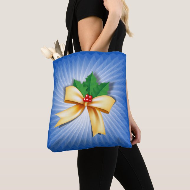 Christmas Bow Tote Bag (Close Up)