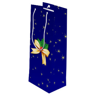 Christmas Bow Wine Gift Bag