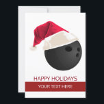 Christmas bowling Ball Santa Hat Greeting Cards<br><div class="desc">Christmas bowling Ball Santa Hat christmas cards</div>