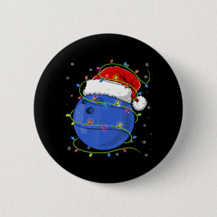 Christmas Bowling Ball Santa Hat Matching Family P 2 Inch Round Button