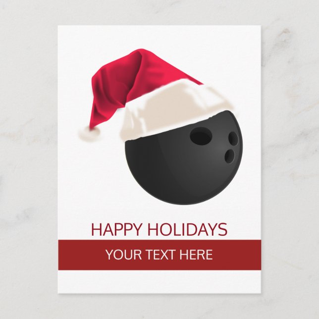 Christmas bowling Ball Santa Hat postCards (Front)