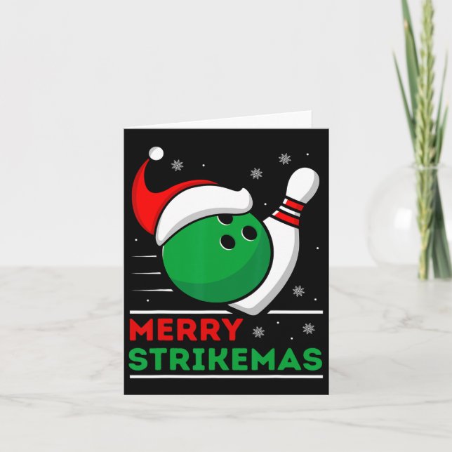 Christmas Bowling  Card (Front)