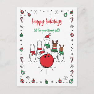 Christmas Bowling Holiday Greeting Cards
