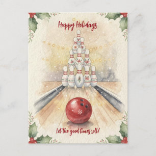 Christmas Bowling Holiday Greeting Cards