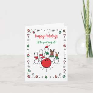 Christmas Bowling Holiday Greeting Cards
